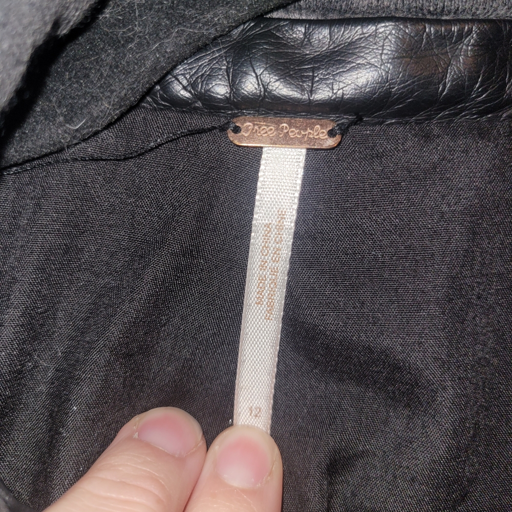 Free People Black Leather Jacket - Picture 2 of 4